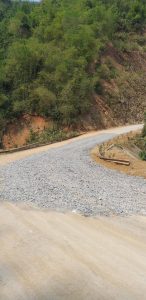 a gravel corner on the Nam Ma Road