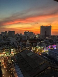 sunset over District 3 in HCMC