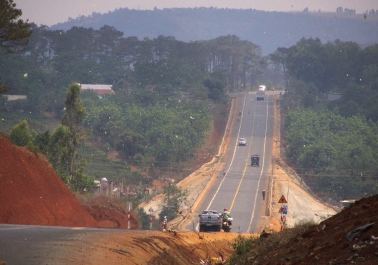 the Ho Chi Minh Road ploughs through the Ia Drang Valley