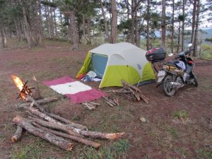 camping can cut costs on a motorbike road trip in Vietnam