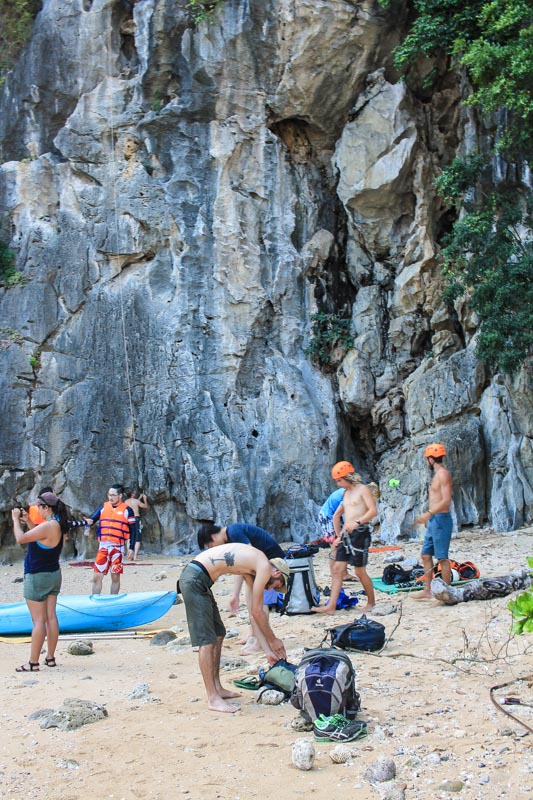 rock climbing at Moody Beach