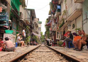 Train Street, probably the most popular photo stop in Hanoi