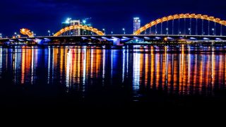 Dragon Bridge in Danang at night