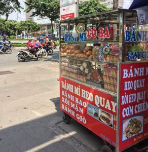 a banh mi stall, selling Vietnamese subs