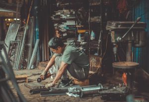 a Hanoi mechanic busy at work