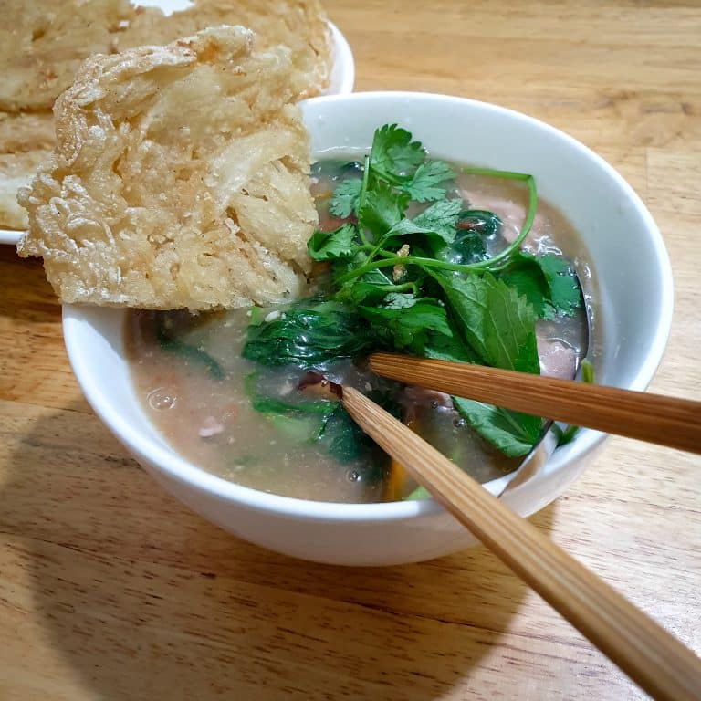 a bowl of pho chien in West Hanoi
