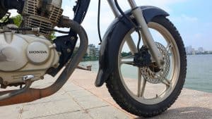 Vietnam Motorcycle Rentals: Honda Master 125 - front wheel