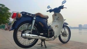Vietnam Motorcycle Rentals: Honda Cub - back right angle