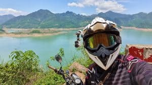 selfie overlooking the Da River in North Vietnam