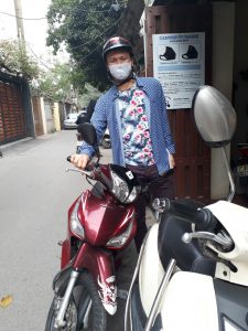 A customer with a honda future rental from rentabike vietnam