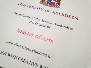 degree certificate from the University of Aberdeen