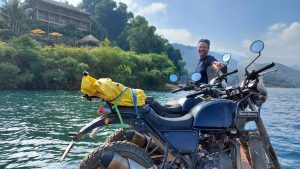 Taking the boat from mai chau to da bac, bikes on board