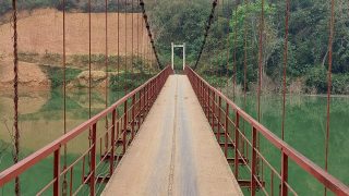 a suspension bridge in Ha Giang near Bao Lam