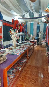 lung tam weaving co op shop in ha giang and the textile items that they sell
