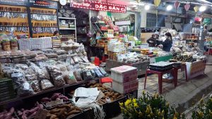 late night shops still open outside the mareket in cao bang city