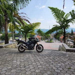 Honda CB500X at the cultural house in A Luoi