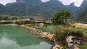 gorgeous bridge over the river in Cao Bang