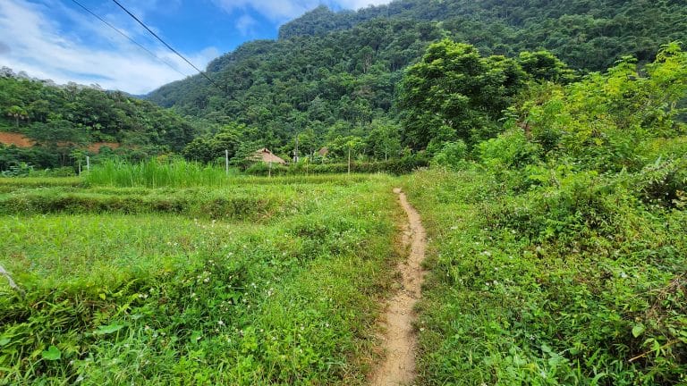 homestay is tucked away in the fields of Pu Luong