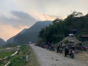 massive Rentabike tour group in northern Vietnam