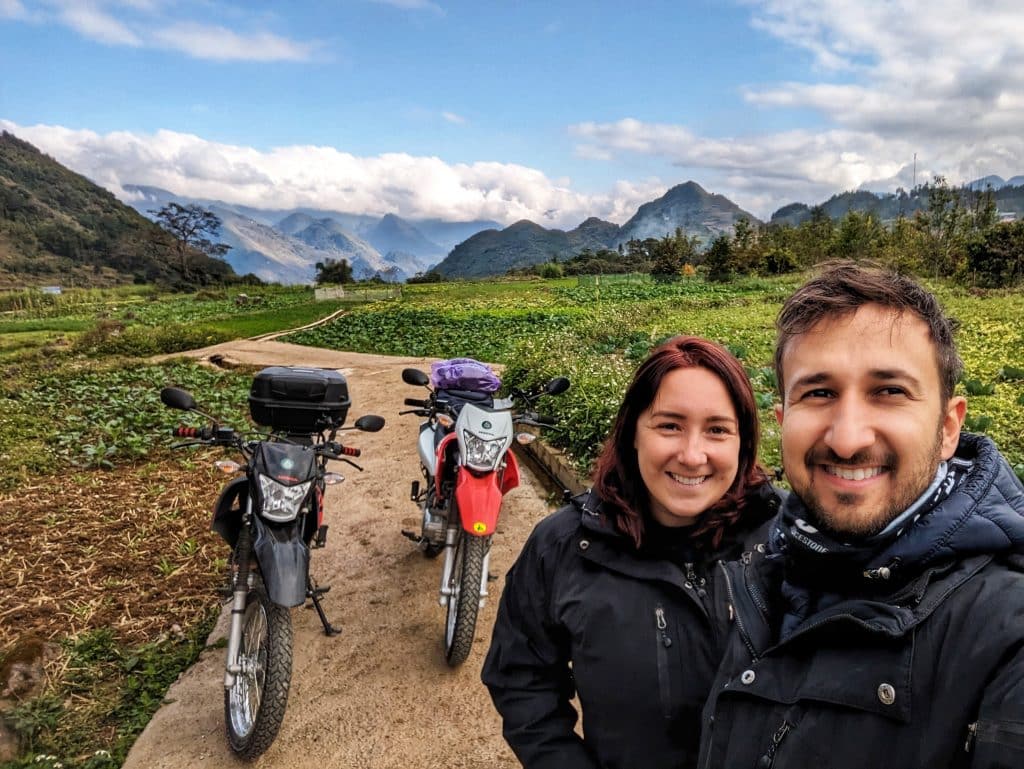 taking a break on motorcycle tour in northern Vietnam
