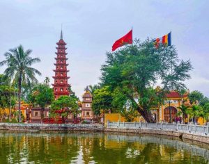 Tran Quoc Temple in Hanoi at tet