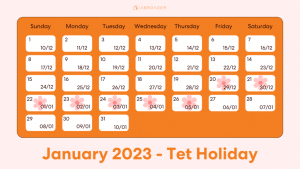 Tet holiday- calendar 2023