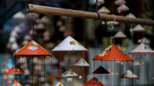 conical hat wind chimes in Bat Trang