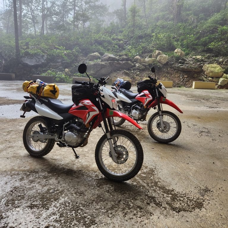 2 XR150s in a secret cave somewhere in Cao Bang Province
