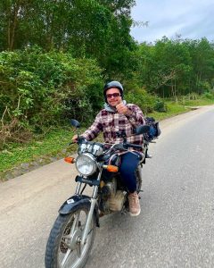 Herman driving a Honda Master from Hanoi to Danang