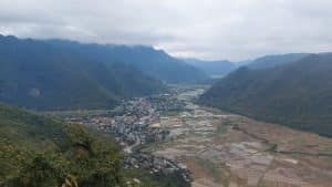 the view over mai chau town from the flag tower