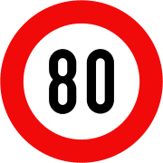 Vietnam road sign max speed 80