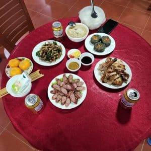 dinner at the homestay in quinh son