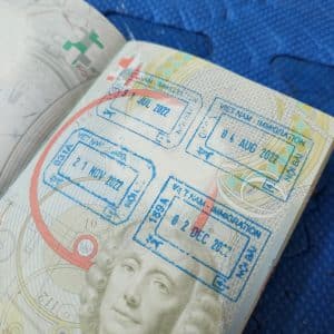 Vietnam entry stamps in passport