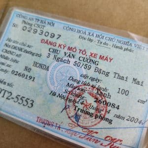 Vietnamese Vehicle Registration (Blue) Card
