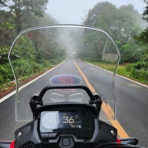 The view from the cockpit of the CB500x