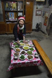 dinner for four at Ly Quoc Thang's homestay in ha giang