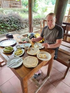Black River Loop Pancakes and eggs for breakfast in pu luong