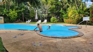 The swimming pool in the NamKhong Guesthouse