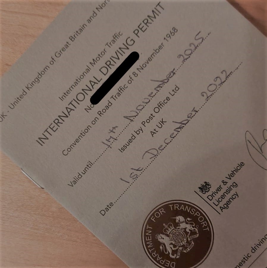 UK International Driving Permit Front Page