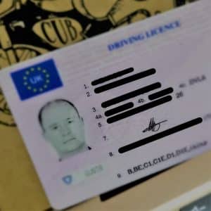 a UK issued driver's license front