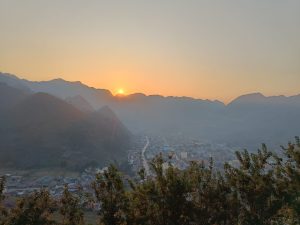 A beautiful sunset view in Ha Giang