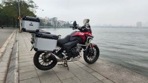 Honda CB500x from Rentabike Vietnam with top box and panniers