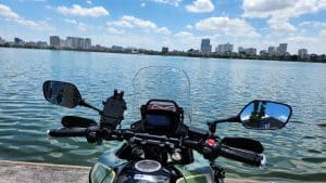 Rentabike Vietnam Honda CB500x Instruments and West Lake