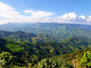 The vast expanse of mountains that stretch over ha giang province towards china