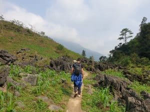 trekking along the small paths that riddle the countryside of ha giang