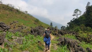 trekking along the small paths that riddle the countryside of ha giang