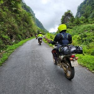 driving the honda xr150 on the mountain roads of ha giang