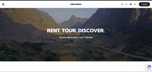 Rentabike Vietnam Home Page Screenshot on laptop
