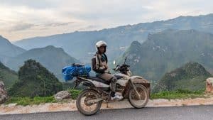 Rentabike Vietnam rider on Happiness Road in Ha Giang