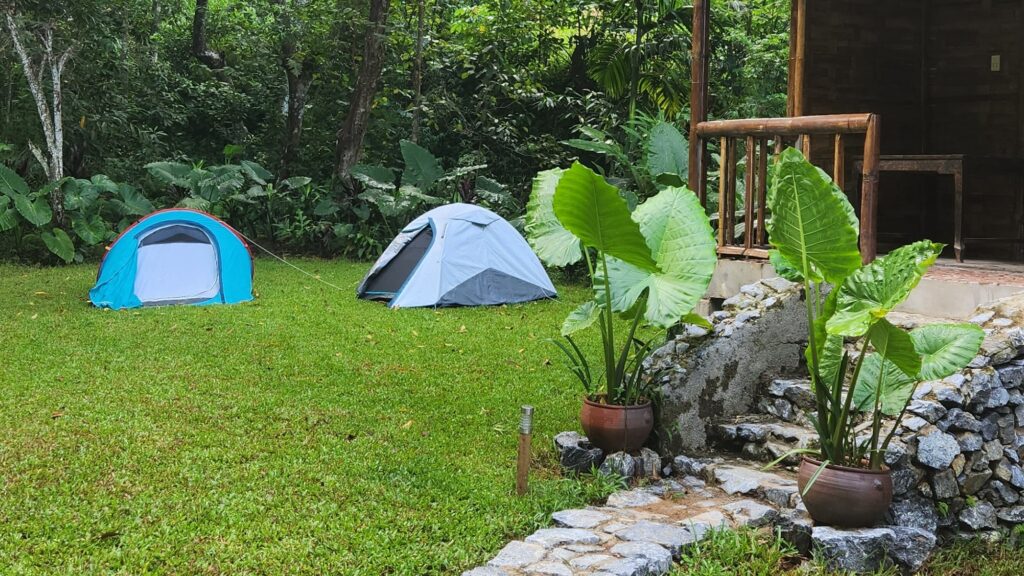 Tents camped in the homestay in Ha Giang